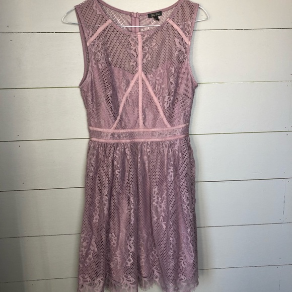 Lily Rose Dresses & Skirts - Lace Detailed Mauve Dress